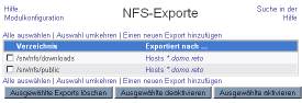 NFS-Administration per Webmin